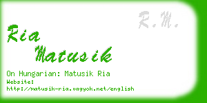 ria matusik business card